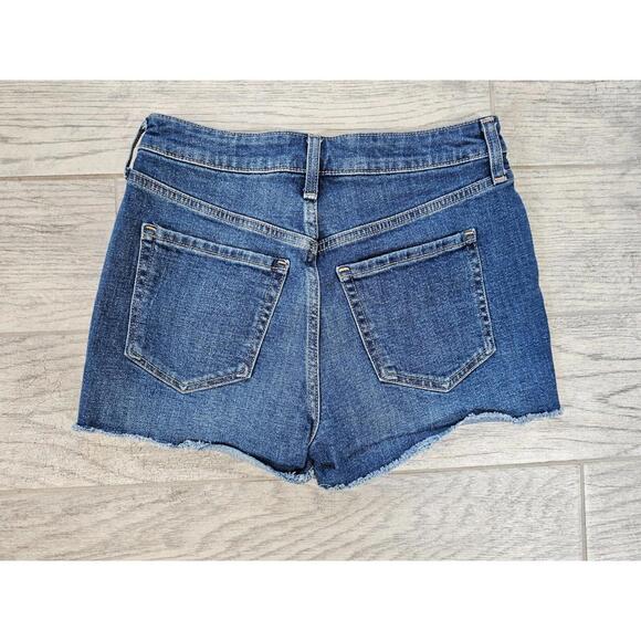 Women's Old Navy Blue Denim Jeans Shorts Size 4 OG High Rise Cut Off Distressed - Picture 8 of 12